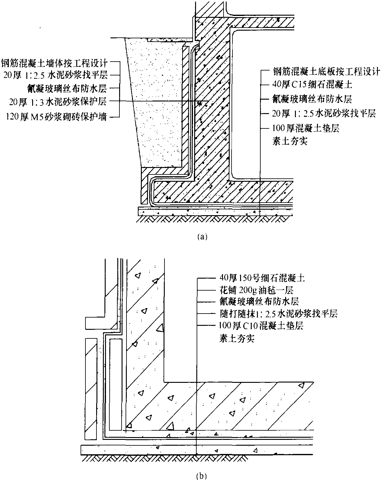 圖6-25 防水保護(hù)節(jié)點(diǎn)做法圖